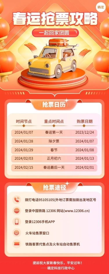 企业春运攻略指南软3D长图海报