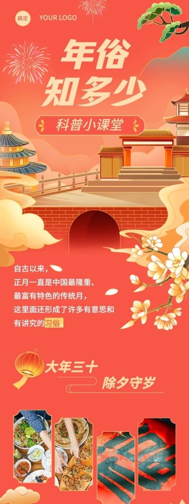 春节节日习俗科普文章长图