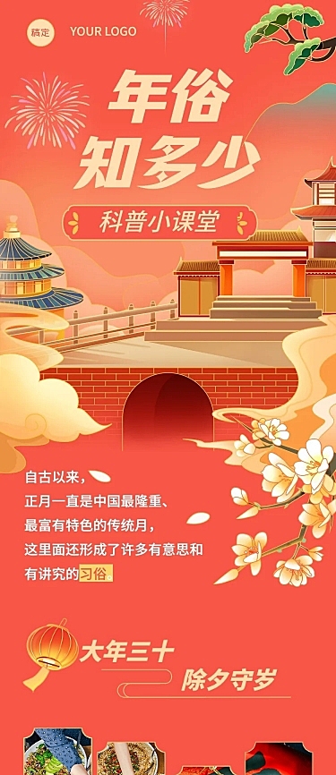 春节节日习俗科普文章长图