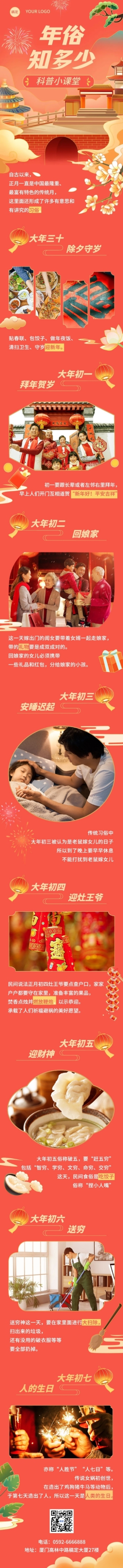 春节节日习俗科普文章长图预览效果