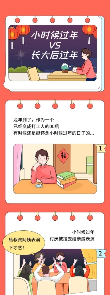 春节节日祝福插画条漫