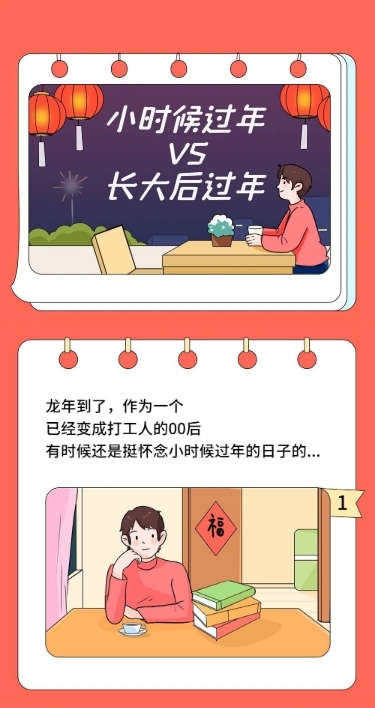 春节节日祝福插画条漫