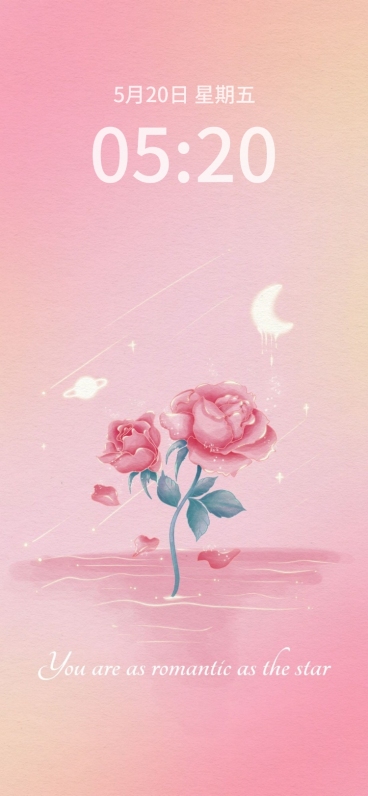 简约风妇女节玫瑰手机壁纸预览效果