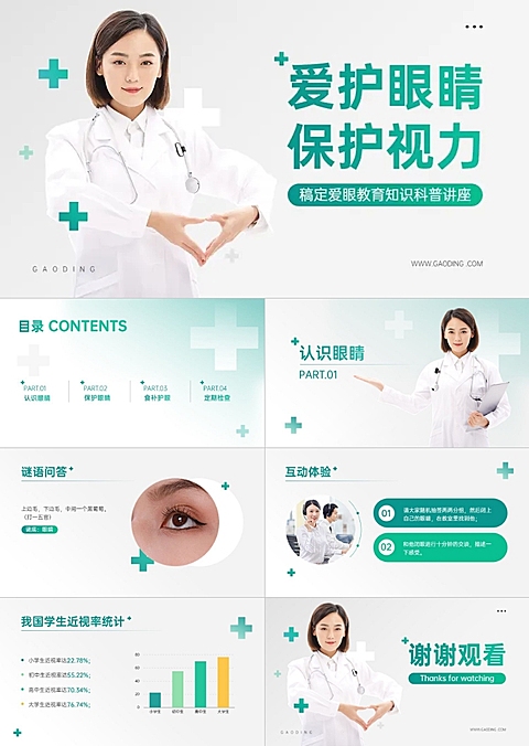 医疗保健眼睛保护知识科普PPT