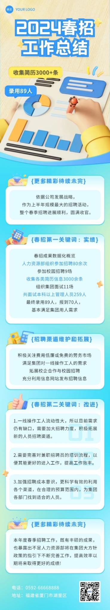 企业春季招聘成果总结汇报软3D文章长图预览效果