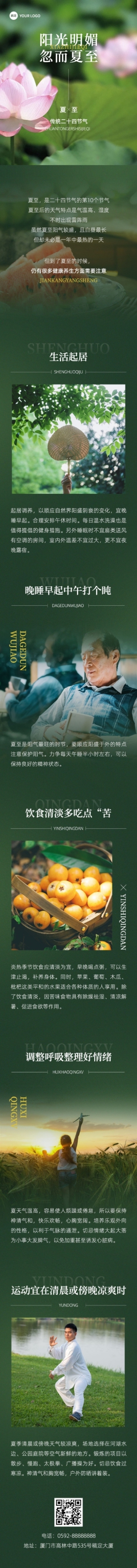 夏至节气科普实景排版文章长图预览效果
