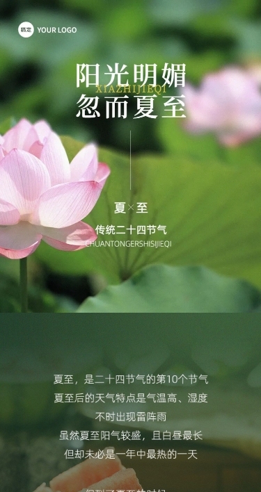 夏至节气科普实景排版文章长图