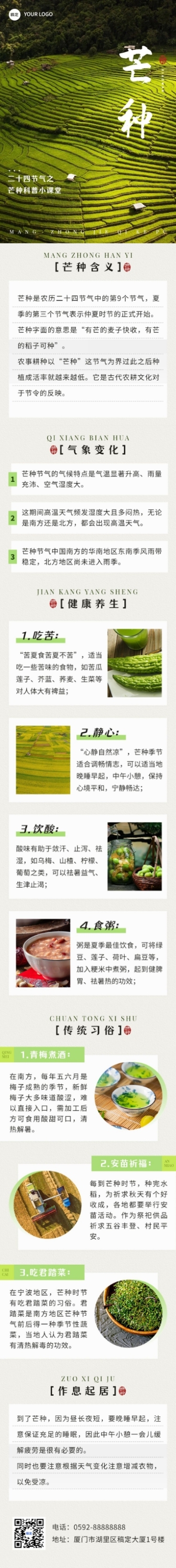 芒种节气科普实景排版文章长图预览效果