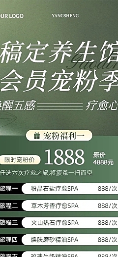 美容养生SPA美业卡项营销长图海报