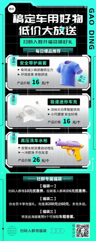 商品零售车品汽配产品营销长图海报预览效果