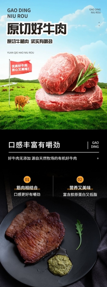 电商生鲜牛肉产品详情介绍详情页