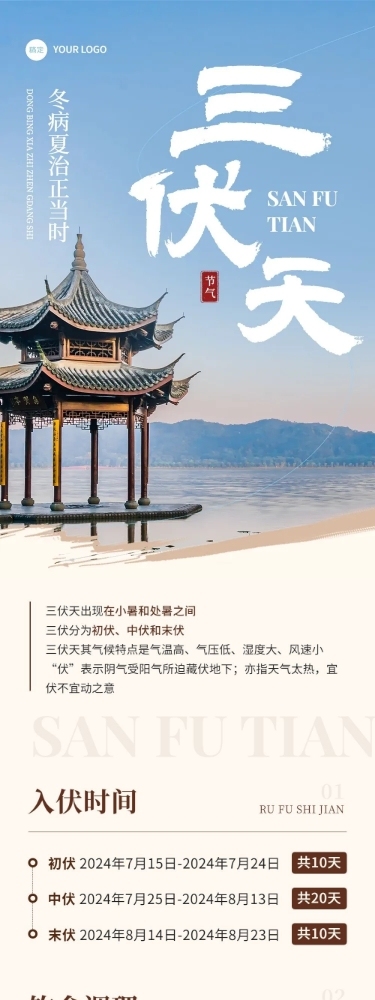 三伏天知识科普实景排版文章长图