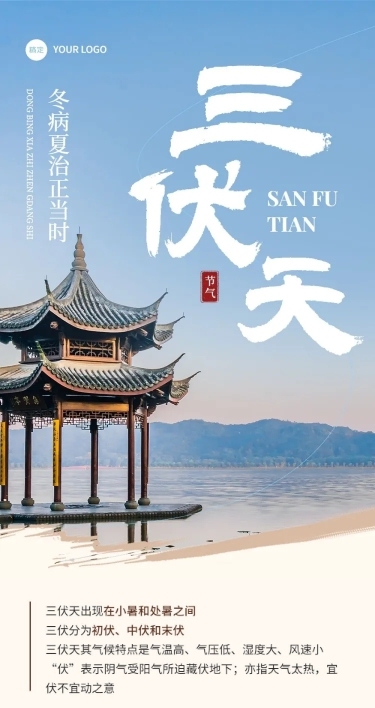 三伏天知识科普实景排版文章长图
