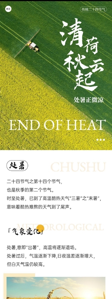 处暑节气科普文章长图