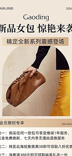 服饰箱包简约产品营销长图海报