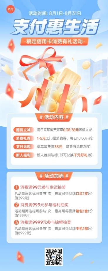 金融银行信用卡促销活动介绍营销软3D风长图海报套装预览效果