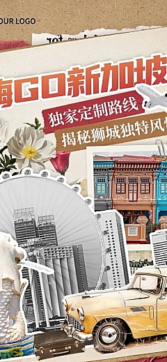 旅游出行OTA平台旅行社定制旅行线路营销复古风文章长图AIGC