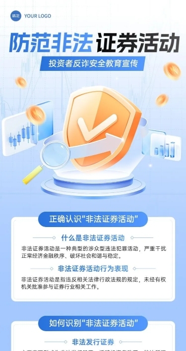 金融证券投资者教育防诈骗安全宣传长图海报