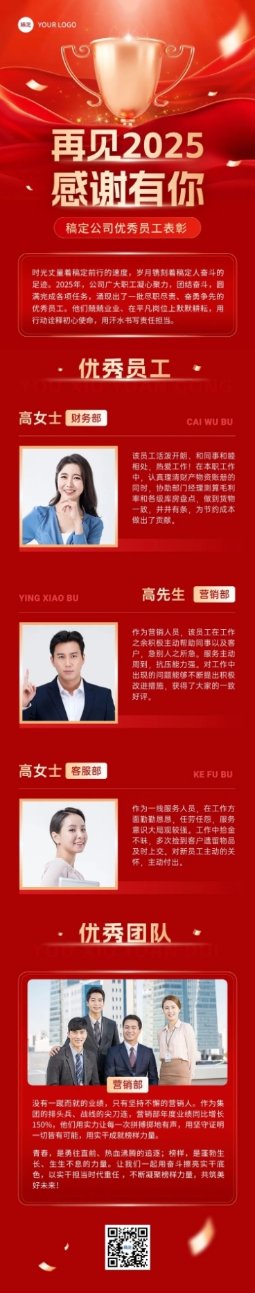 2024年终表彰年底优秀员工公众号文章长图AIGC预览效果