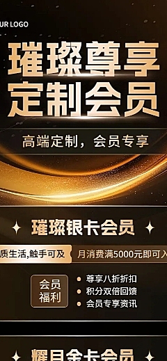 商场会员营销会员等级规则长图海报AIGC