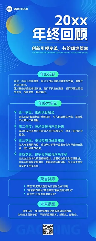 年终年会回顾大事纪排版长图海报