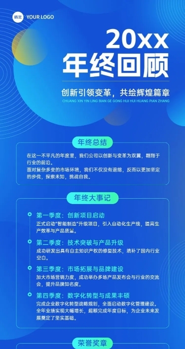 年终年会回顾大事纪排版长图海报