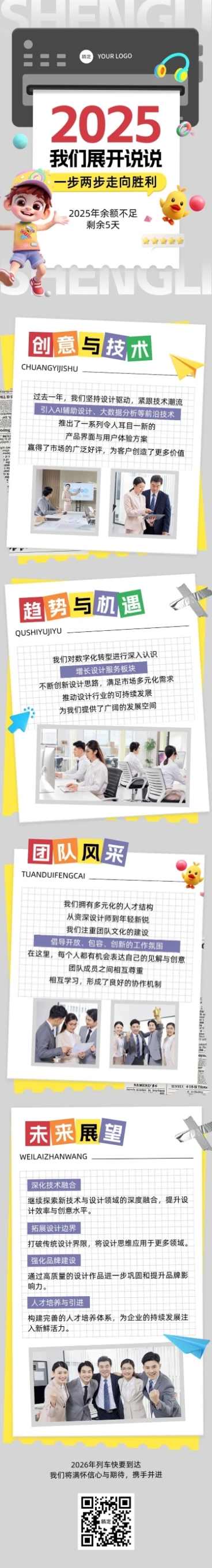 年终总结年度复盘公司成就打印机文章长图AIGC预览效果