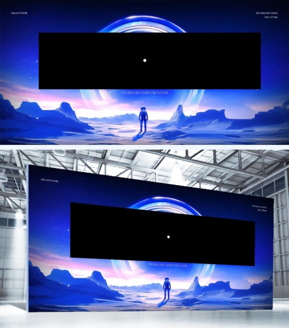 科技风宇宙元素展版AIGC预览效果
