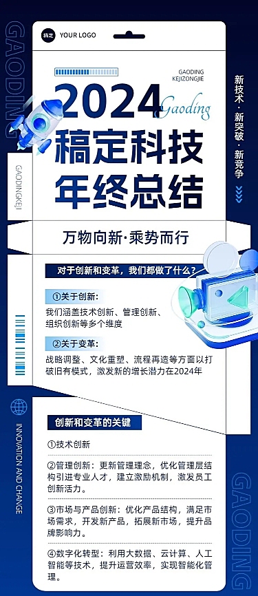 年终年会企业年终工作总结包装盒创意长图海报