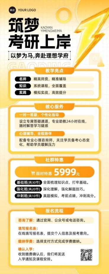 教育培训职业培训课程营销长图海报AIGC预览效果