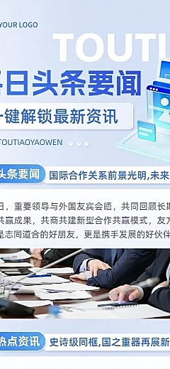 热点新闻资讯简约3D长图海报