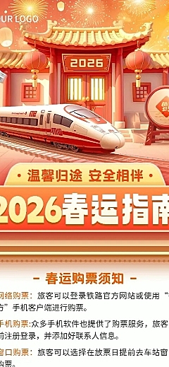 春节春运抢票攻略指南长图海报