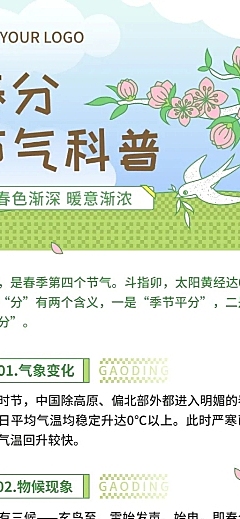 春分通用节气科普长图海报