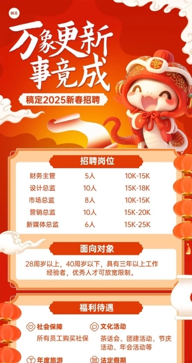 企业春节招聘长图海报AIGC