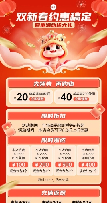 春节新年节日营销长图海报aigc