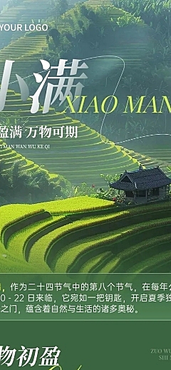 小满节气科普清新感文章长图AIGC