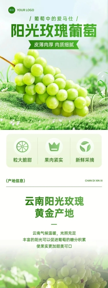 葡萄提子阳光玫瑰食品生鲜夏季水果商品详情页AIGC