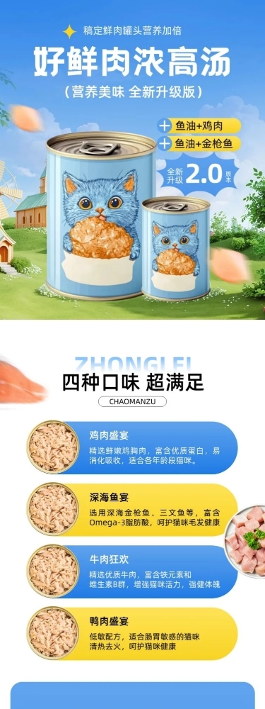 狗粮猫粮宠物用品商品详情页AIGC