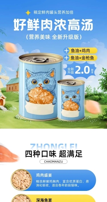 狗粮猫粮宠物用品商品详情页AIGC
