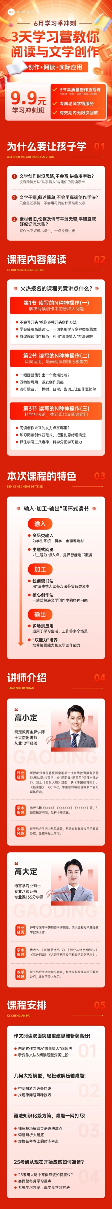 点击进入编辑 训练营课程培训商品详情页AIGC预览效果