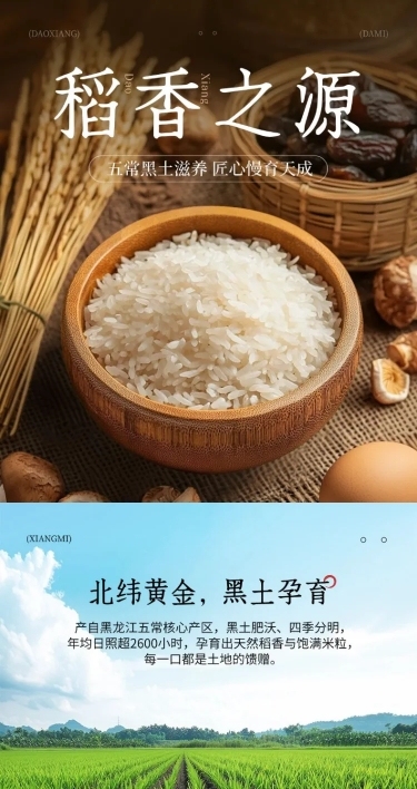 大米食品生鲜农产品商品详情页AIGC