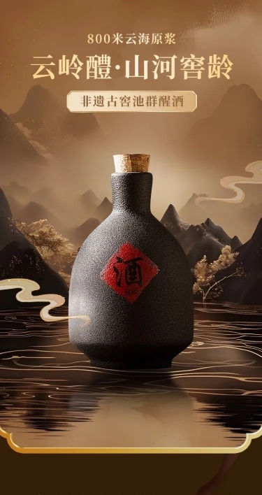 中国风白酒酒品商品详情页AIGC