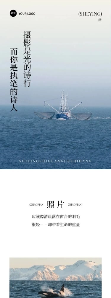摄影宣传介绍极简文艺感简约排版公众号文章长图
