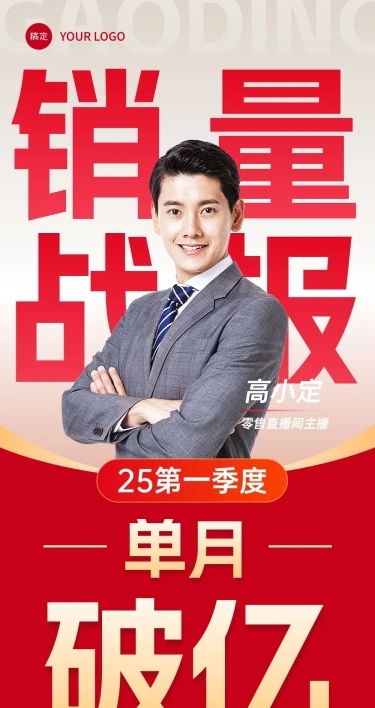 电商零售喜报战报简约扁平风文章长图AIGC