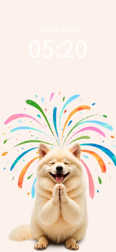 狗狗表情包烟花全屏手机壁纸aigc