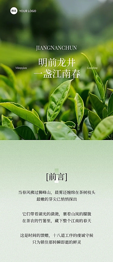 茶叶产品介绍实景简约排版公众号文章长图aigc