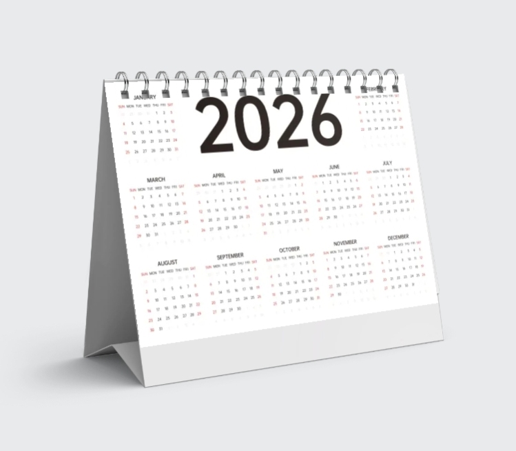 2026年日历台历月历表预览效果