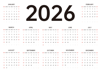 2026年日历台历月历表