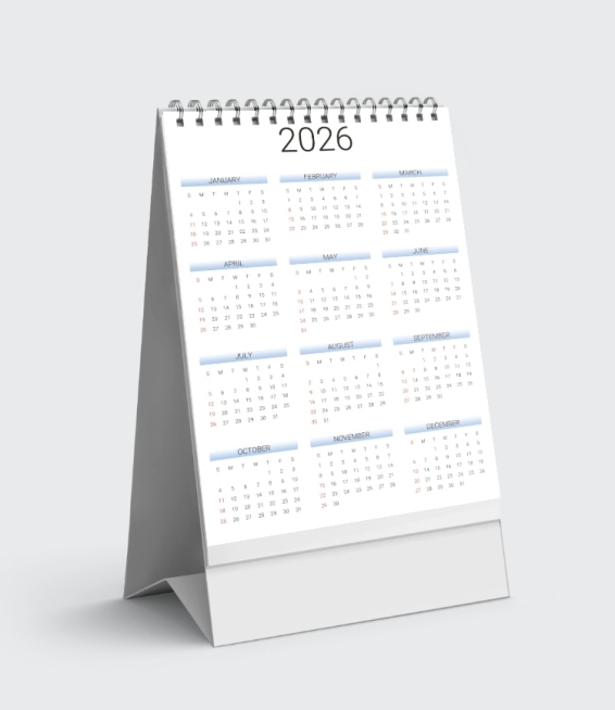 2026年日历台历月历表预览效果