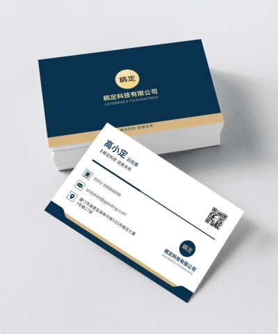 科技公司总经理蓝色商务简约个人名片